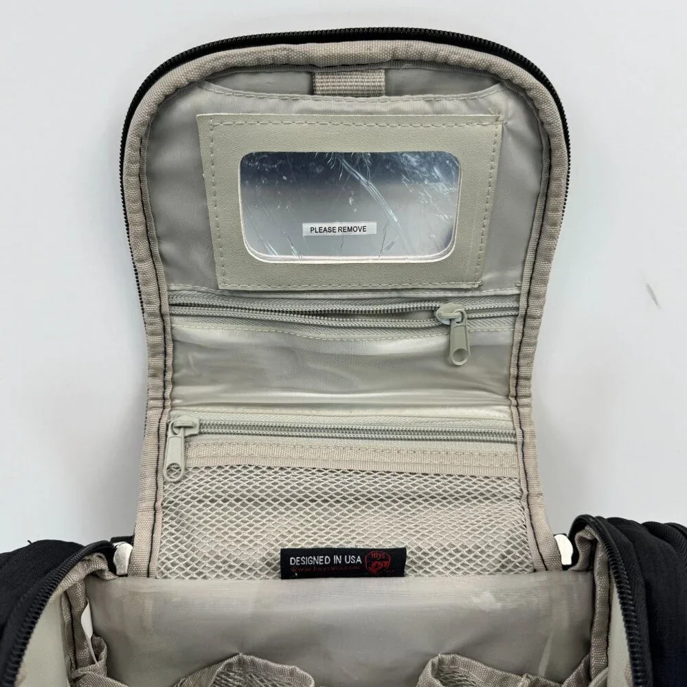 Heys Black Hanging Toiletry Bag Travel Organizer Multiple Compartments Diddy Bag
